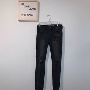 AE Black Ripped Jeggings